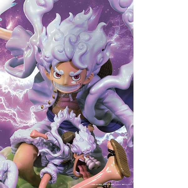 雷が光る、大迫力の“ギア5”ルフィ!の立像