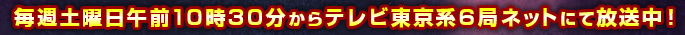 4月6日（土）午前10時30分からテレビ東京系6局ネットにて放送開始！
