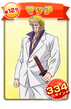 第12位 マッチ（334ポイント）